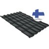 Металлочерепица классик GL 0,5 GreenCoat Pural Matt RR 23 темно-серый (RAL 7024 мокрый асфальт)