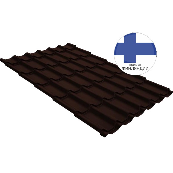 Металлочерепица классик GL 0,5 GreenCoat Pural Matt RR 887 шоколадно-коричневый (RAL 8017 шоколад) Металлочерепица классик GL 0,5 GreenCoat Pural Matt RR 887 шоколадно-коричневый (RAL 8017 шоколад)