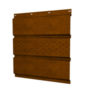 Софит металлический центральная перфорация 0,45 Print Twincolor с пленкой Golden Wood Софит металлический центральная перфорация 0,45 Print Twincolor с пленкой Golden Wood
