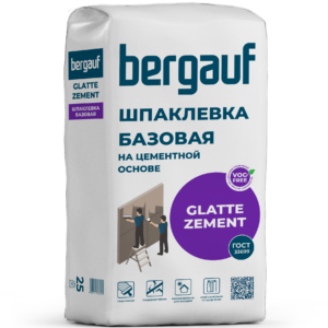 Базовая шпаклевка на цементной основе для цоколя и фасада Bergauf GLATTE ZEMENT 25 кг Базовая шпаклевка на цементной основе для цоколя и фасада Bergauf GLATTE ZEMENT 25 кг