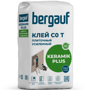 Усиленный плиточный клей Bergauf KERAMIK PLUS С1 25 кг Усиленный плиточный клей Bergauf KERAMIK PLUS С1 25 кг