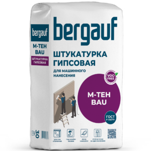 Штукатурка гипсовая для машинного нанесения Bergauf M-TEH BAU 30 кг Штукатурка гипсовая для машинного нанесения Bergauf M-TEH BAU 30 кг