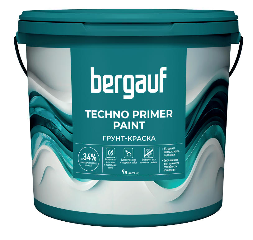 Грунт-краска Bergauf Techno Primer Paint 9л/14,4кг Грунт-краска Bergauf Techno Primer Paint 9л/14,4кг
